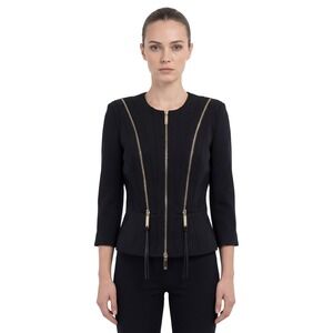 Elisabetta Franchi Women's Tailored Jacket / Corset-Style Blazer – Black – IT 42